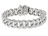 Judith Ripka Bella Luce® Rhodium Over Sterling Silver Pave Curb Link Bracelet 11.80ctw