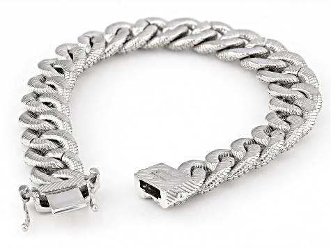 Estate Sterling Textured Link Bracelet + Diamond Hook Clasp – A. Brandt +  Son