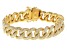 Judith Ripka Cubic Zirconia 14k Gold Clad Verona Pave Curb Link Bracelet 11.80ctw