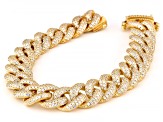 Judith Ripka Cubic Zirconia 14k Gold Clad Verona Pave Curb Link Bracelet 11.80ctw