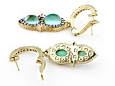 Judith Ripka Chrysoprase Doublet, Rock Crystal Doublet & Cubic Zirconia 14k Gold Clad Drop Earrings