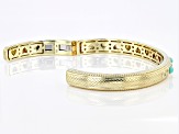 Judith Ripka Chrysoprase and Cubic Zirconia 14k Gold Clad Penelope Cuff Bracelet 0.34ctw