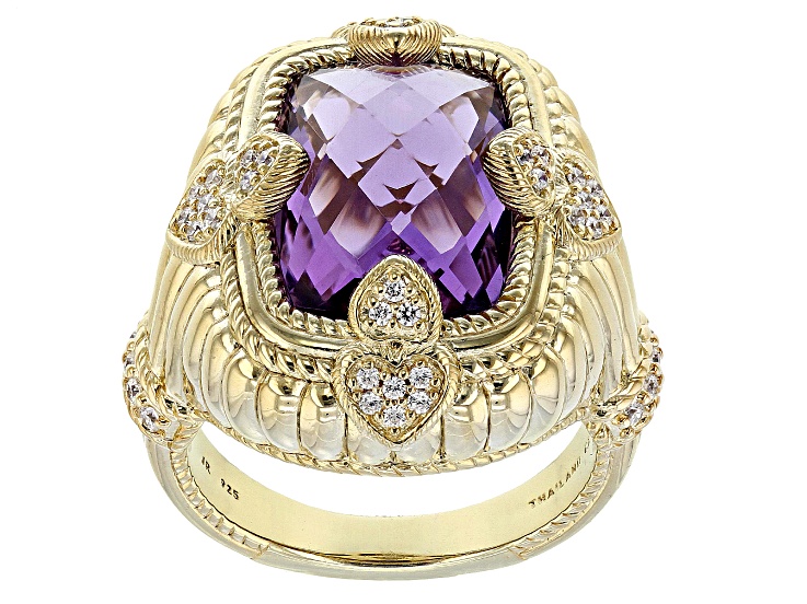 Judith Ripka Sterling 2024 Silver Amethyst Diamonique Ring 9