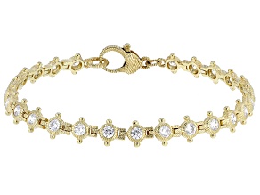 Judith Ripka Cubic Zirconia 14k Gold Clad Haute Collection Tennis Bracelet 4.50ctw