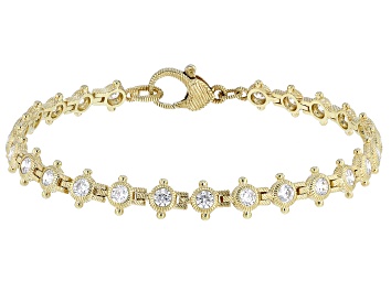 Picture of Judith Ripka Cubic Zirconia 14k Gold Clad Haute Collection Tennis Bracelet 4.50ctw