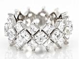 Judith Ripka Asscher Cut Cubic Zirconia Rhodium Over Sterling Silver Toujours Ring 11.80ctw