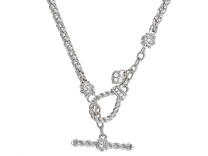 Judith Ripka Cubic Zirconia & Rock Crystal Quartz Rhodium Over Silver Classic Necklace 0.62ctw
