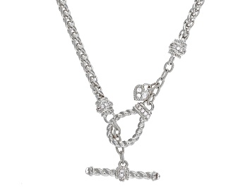 Picture of Judith Ripka Cubic Zirconia & Rock Crystal Quartz Rhodium Over Silver Classic Necklace 0.62ctw
