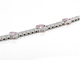 Judith Ripka Pink & White Cubic Zirconia Rhodium Over Sterling Silver Amour Bracelet 14.27ctw