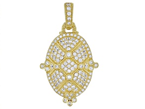 Judith Ripka Cubic Zirconia 14k Gold Clad Pave Arielle Enhancer Pendant 3.62ctw