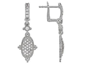 Picture of Judith Ripka Cubic Zirconia Rhodium Over Sterling Silver Pave Arielle Earrings 1.05ctw