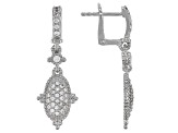 Judith Ripka Cubic Zirconia Rhodium Over Sterling Silver Pave Arielle Earrings 1.05ctw