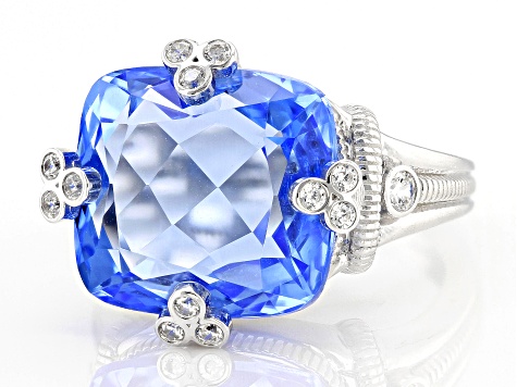 Judith Ripka Silver Fleur Blue cheapest Ring