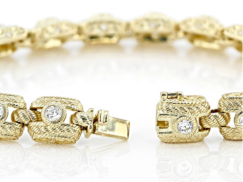 Judith Ripka Cubic Zirconia 14k Gold Clad Haute Collection Bracelet 3.45ctw