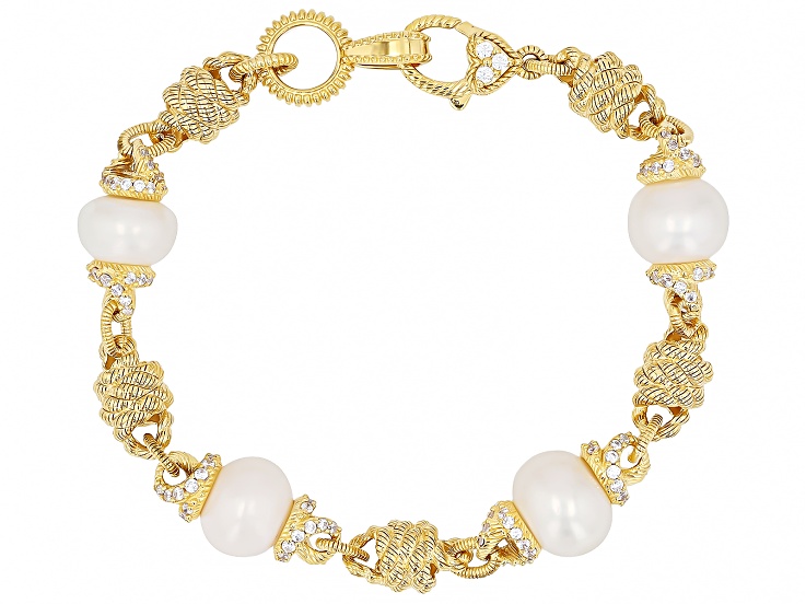 Judith Ripka Cultured Freshwater Pearl & Cubic Zirconia 14k Gold