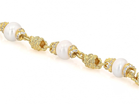 Judith Ripka Cultured Freshwater Pearl & Cubic Zirconia 14k Gold