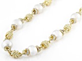 Judith Ripka Cultured Freshwater Pearl & Cubic Zirconia 14k Gold Clad Colette Necklace 6.60ctw