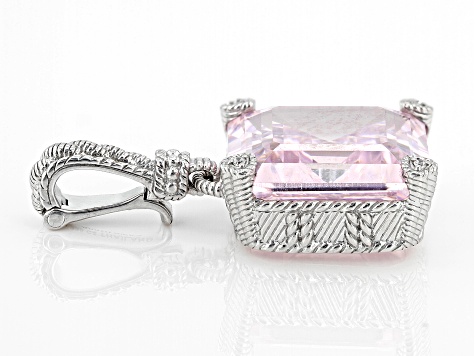 Judith Ripka Pink & White Cubic Zirconia Rhodium Over Sterling Silver  Montana Enhancer 12.18ctw