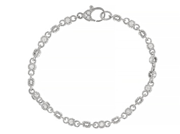 Picture of Judith Ripka Haute Collection Cubic Zirconia Rhodium Over Silver Rolling Tennis Bracelet 4.00ctw