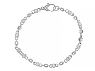 Judith Ripka Haute Collection Cubic Zirconia Rhodium Over Silver Rolling Tennis Bracelet 4.00ctw