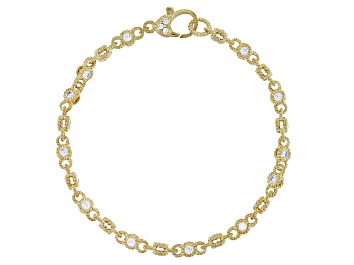 Picture of Judith Ripka Haute Collection Cubic Zirconia 14k Gold Clad Rolling Tennis Bracelet 4.00ctw