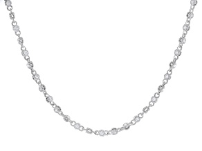 Judith Ripka Haute Collection Cubic Zirconia Rhodium Over Silver Rolling Tennis Necklace 10.33ctw