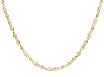 Picture of Judith Ripka Haute Collection Cubic Zirconia 14k Gold Clad Rolling Tennis Necklace 10.33ctw