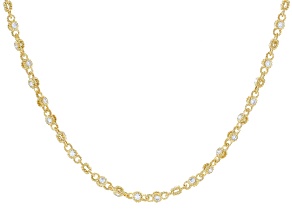 Judith Ripka Haute Collection Cubic Zirconia 14k Gold Clad Rolling Tennis Necklace 10.33ctw