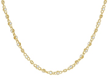 Picture of Judith Ripka Haute Collection Cubic Zirconia 14k Gold Clad Rolling Tennis Necklace 10.33ctw