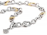 Judith Ripka Cubic Zirconia 14k Gold Clad & Rhodium Over Silver Harmony Clover Necklace 0.64ctw