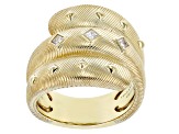 Judith Ripka Cubic Zirconia 14k Gold Clad Cairo Wrap Ring 0.23ctw