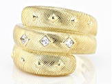 Judith Ripka Cubic Zirconia 14k Gold Clad Cairo Wrap Ring 0.23ctw