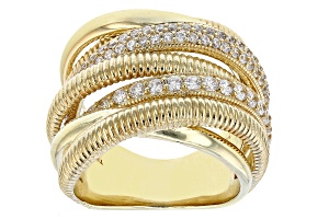 Judith Ripka Cubic Zirconia Rhodium Over Sterling Silver