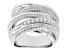 Judith Ripka Cubic Zirconia Rhodium Over Sterling Silver Jubilee 7 Band Highway Ring 1.53ctw