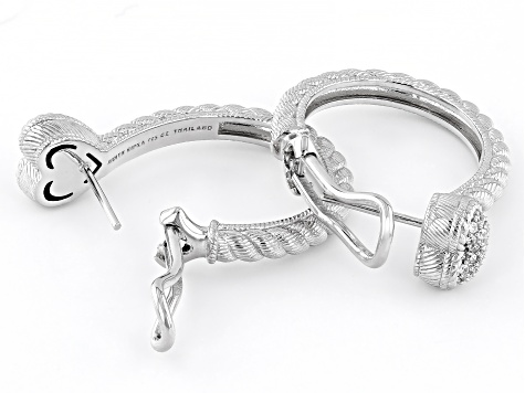 NEW! Judith Ripka Sterling Hoops fashion with Hearts