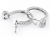 Judith Ripka Cubic Zirconia Rhodium Over Sterling Silver Romance Heart Hoop Earrings 0.54ctw