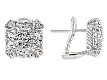 Picture of Judith Ripka Cubic Zirconia Rhodium Over Sterling Silver Olivia Stud Earrings 1.20ctw