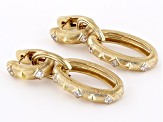 Judith Ripka Cubic Zirconia 14k Gold Clad Cairo Chain Link Earrings 1.35ctw