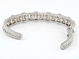 Judith Ripka Freshwater Pearl With Cubic Zirconia Rhodium Over Silver Colette Bracelet 1.10ctw