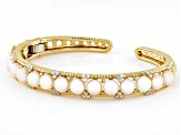 Judith Ripka Cultured Freshwater Pearl With Cubic Zirconia 14k Gold Clad Colette Bracelet 1.10ctw