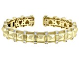 Judith Ripka Cubic Zirconia 14k Gold Clad Cairo Cuff Bracelet 2.87ctw