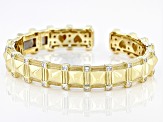 Judith Ripka Cubic Zirconia 14k Gold Clad Cairo Cuff Bracelet 2.87ctw