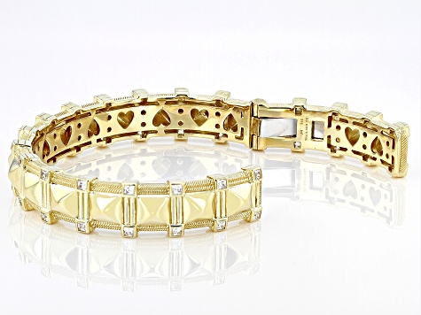 Judith Ripka Cubic Zirconia 14k Gold Clad Cairo Cuff Bracelet 2.87ctw