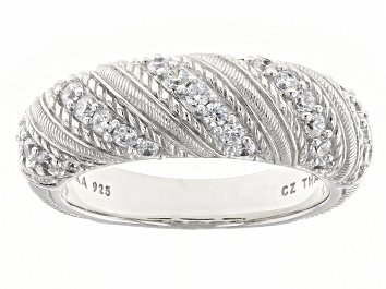 Picture of Judith Ripka Haute Collection Cubic Zirconia Rhodium Over Sterling Silver Twist Band Ring 0.85ctw