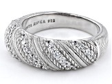 Judith Ripka Haute Collection Cubic Zirconia Rhodium Over Sterling Silver Twist Band Ring 0.85ctw