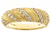 Judith Ripka Haute Collection Cubic Zirconia 14k Gold Clad Twist Band Ring 0.85ctw