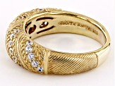 Judith Ripka Haute Collection Cubic Zirconia 14k Gold Clad Twist Band Ring 0.85ctw
