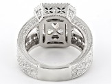 Judith Ripka Cubic Zirconia Rhodium Over Sterling Silver Toujours Ring 10.15ctw