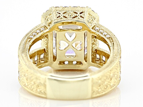 Judith Ripka Cubic Zirconia 14k Gold Clad Toujours Ring 10.15ctw