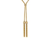 Judith Ripka Cubic Zirconia 14k Gold Clad 24" Popcorn Chain Verona Tassel Necklace 1.17ctw